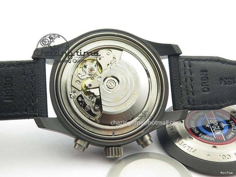 MIROTIME 0414 Pilot Chrono IW388003 Real Ceramic V6F Best Edition Green Markers On Black Nylon Strap A Effortless 7283